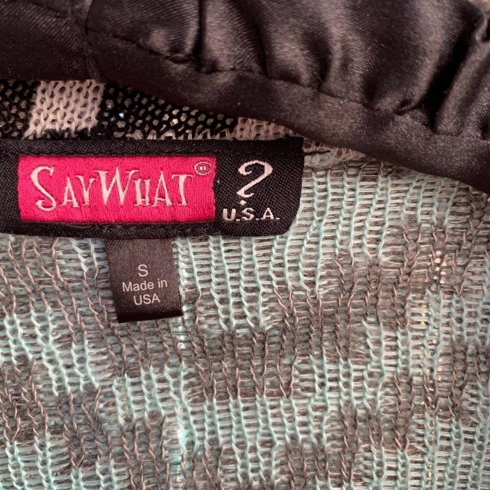 Say What? Open cardigan asymmetrical size small - Picture 2 of 6